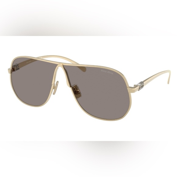 Brand New Miu Miu Gold Frame Sunglasses with Gray Lenses